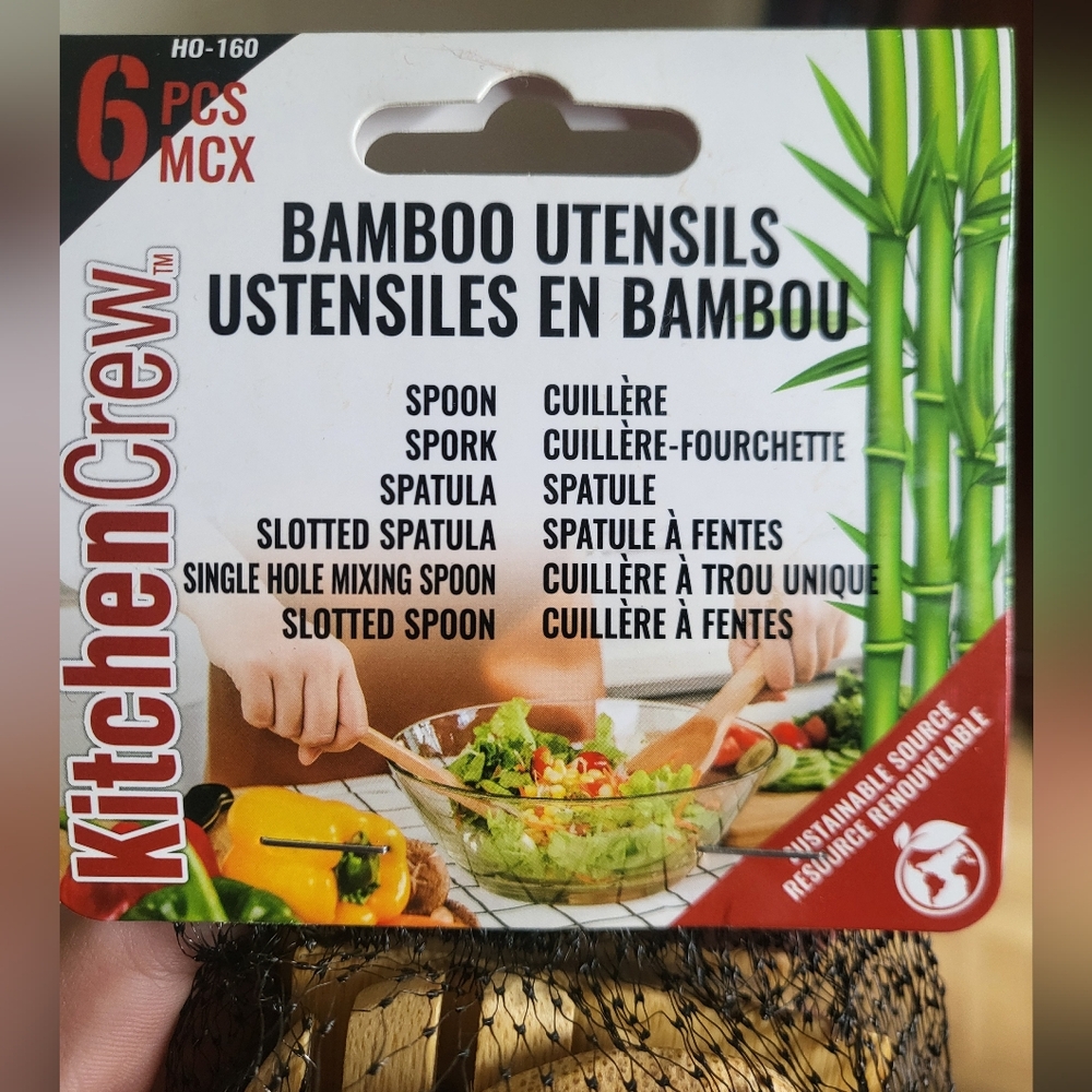 Kitchen crew 6 bamboo utencils